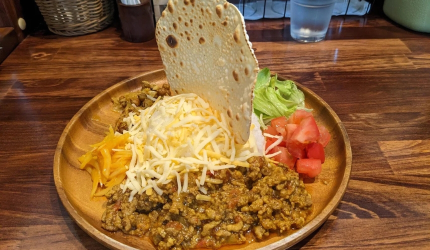 タコライス風のキーマカレー