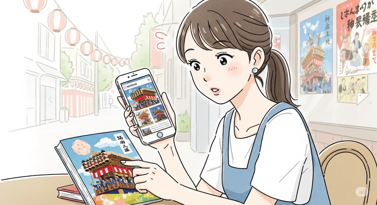 事前に調べる女性
