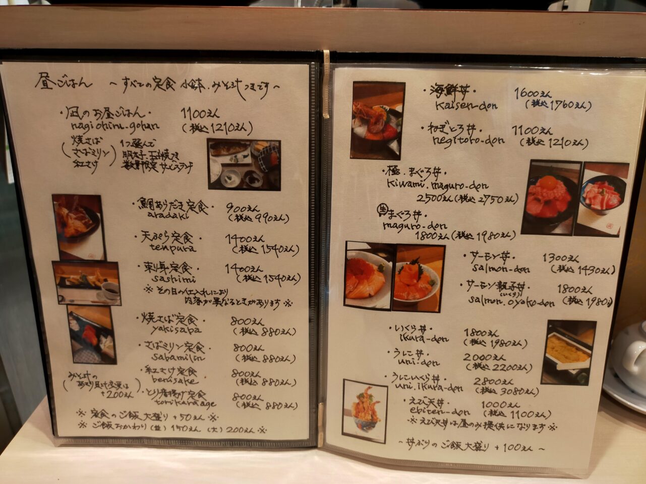 昼ごはんメニュー