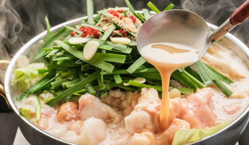 もつ鍋のアップ