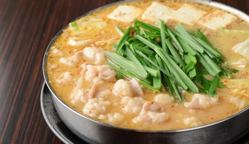 もつ鍋のアップ