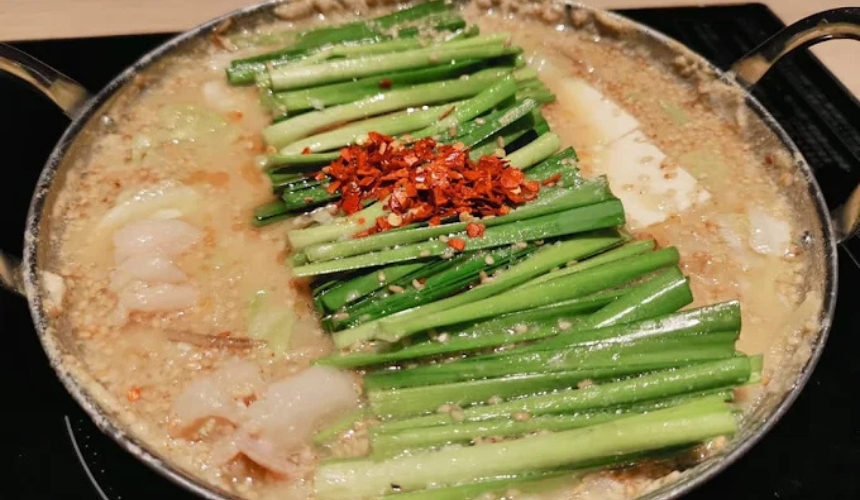 もつ鍋のアップ