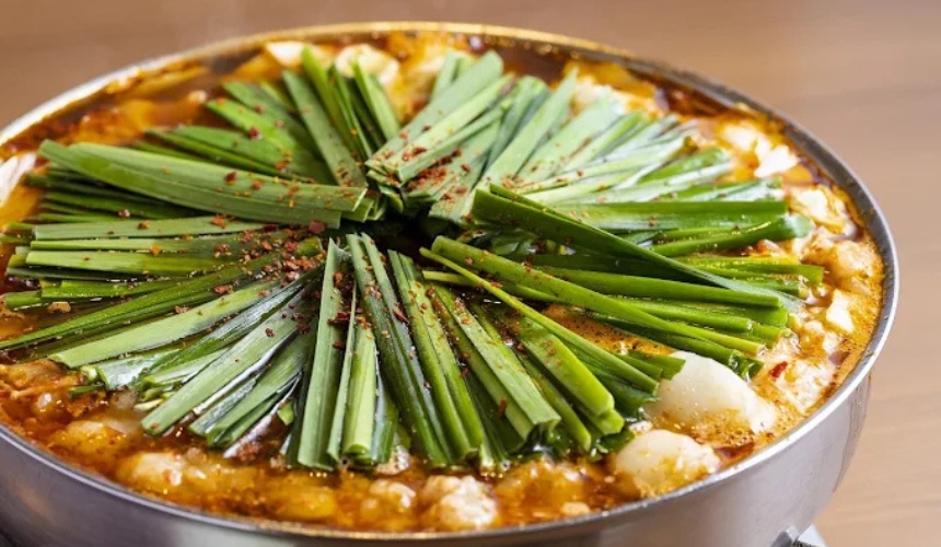 もつ鍋のアップ