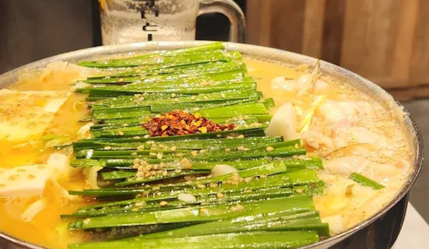 もつ鍋のアップ