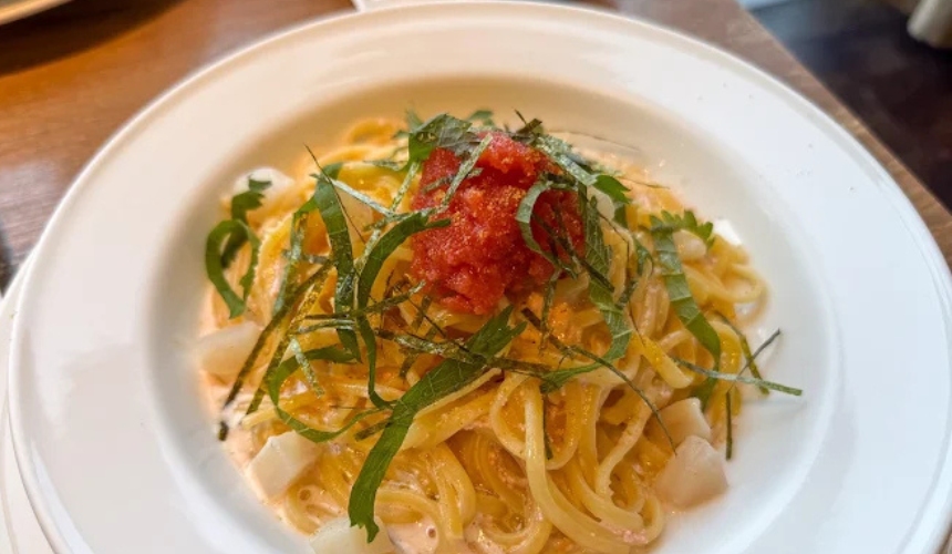 パスタのアップ