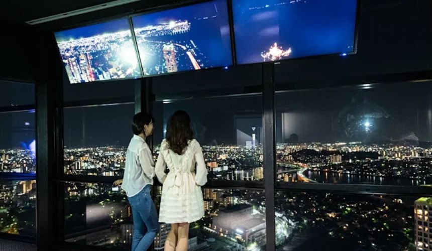 夜景のモニター